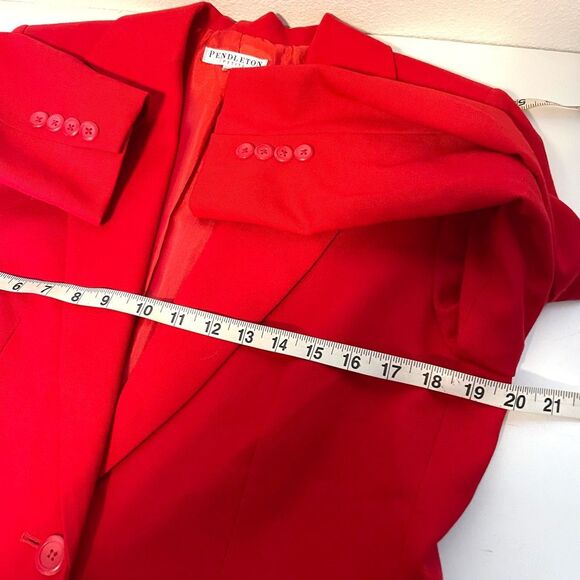 Vintage Pendleton Red Wool Blazer Size 10 Petite - Picture 8 of 9
